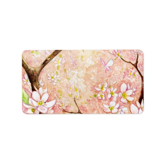 Pink Blossom View Avery Label Address Label