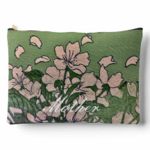 Pink BlossomGreen Print Cut Sew Bag