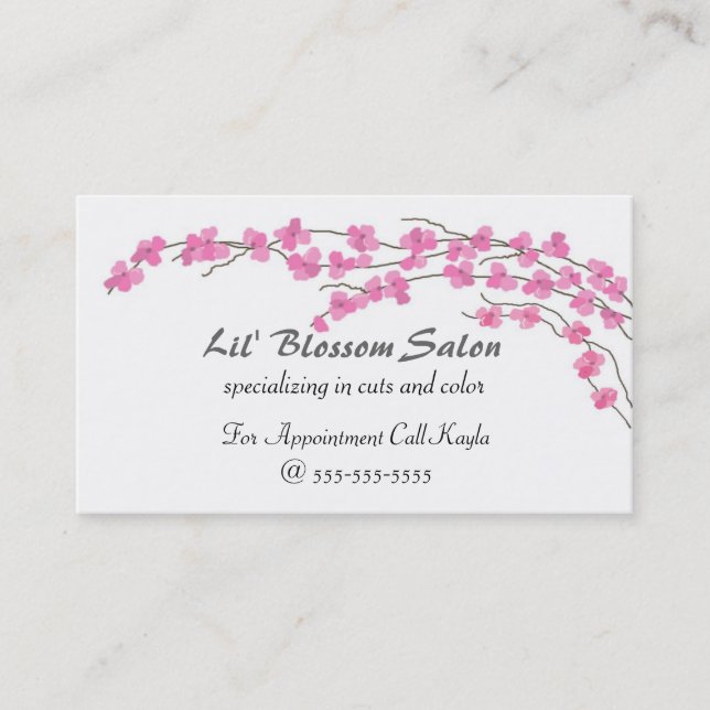 Pink Blossoms Appointment Card (Front)