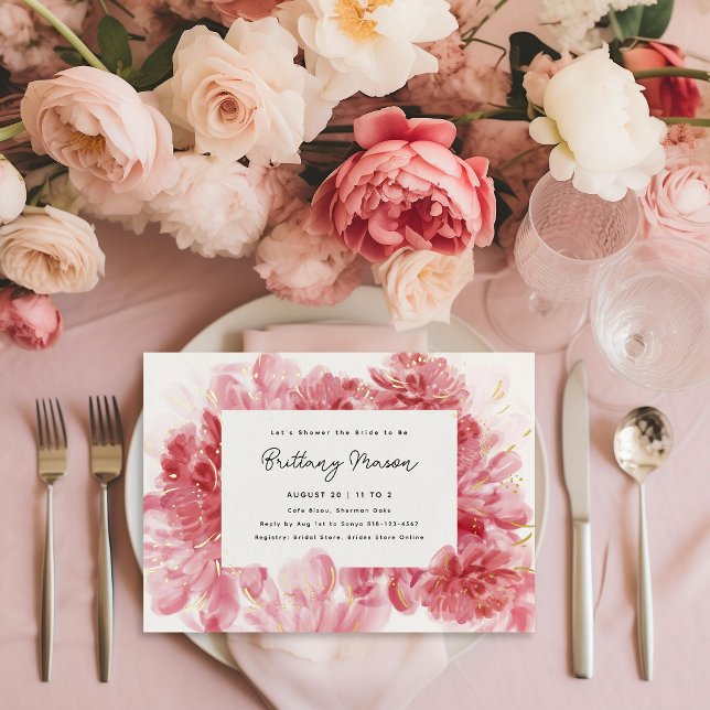 Pink Blossoms Bridal Shower Gold (Creator Uploaded)