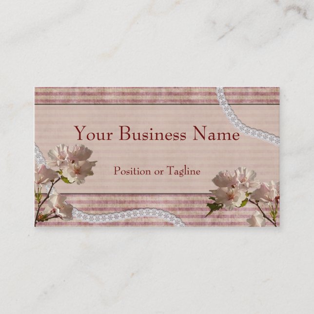 Pink Blossoms Business Card (Front)