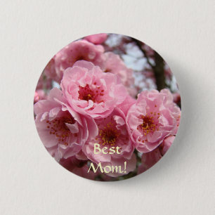Pink Blossoms buttons Best Mum! Mother's Day