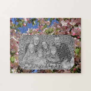 Pink Blossoms Frame Create Your Own Photo  Jigsaw Puzzle