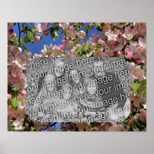 Pink Blossoms Frame Create Your Own Photo  Poster
