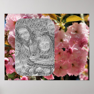 Pink Blossoms Frame Create Your Own Photo  Poster