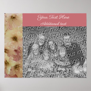 Pink Blossoms Frame Personalised Add Your Photo Poster