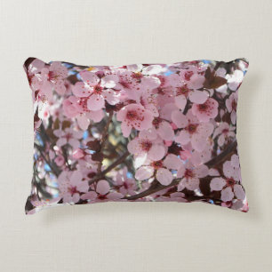 Pink Blossoms on Ornamental Flowering Tree Decorative Cushion