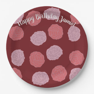 Pink Blossoms Paper Plate