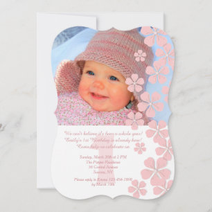 Pink Blossoms Photo Invitation