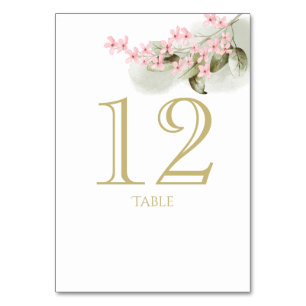 Pink Blossoms Table Number Card