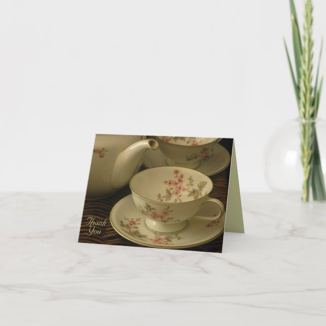 PINK BLOSSOMS TEA SET note card (Front)