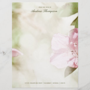 Pink Blossoms Wedding Letterhead