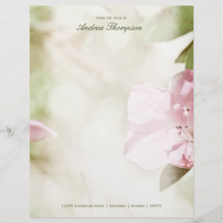 Pink Blossoms Wedding Letterhead