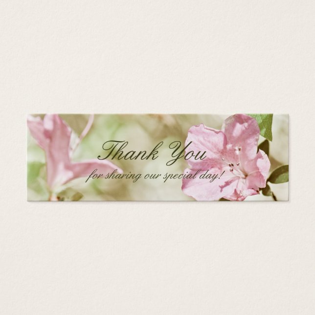 Pink Blossoms Wedding TinyThank You Cards (Front)