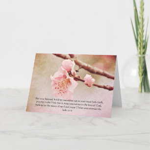 Pink Blossoms with Scripture Art Card 