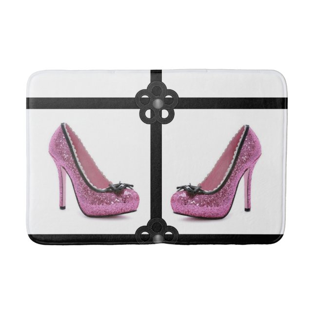 pink blowdryer bathroom bathmat (Front)