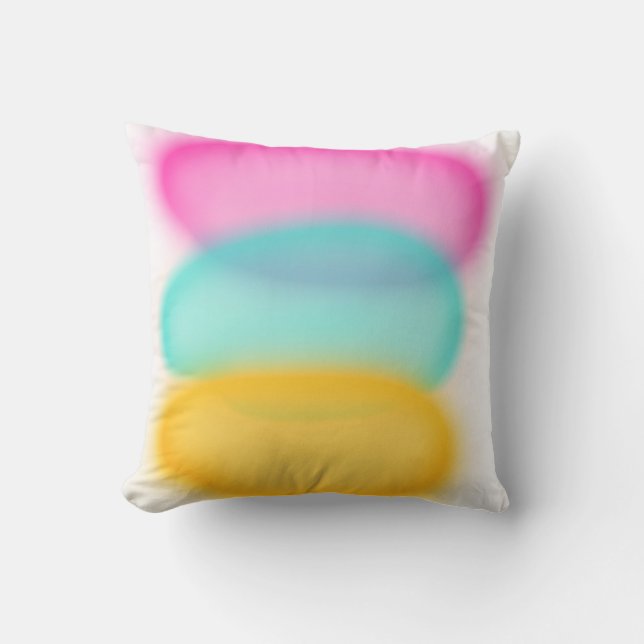 Pink Blue Abstract Art Cushion Throw Pillow (Front)