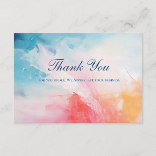 Pink Blue Abstract Business Thank you cards