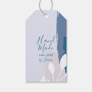 Pink & Blue Abstract Handmade Product Hang Tag