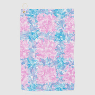 Pink Blue Abstract Seamless Pattern Golf Towel