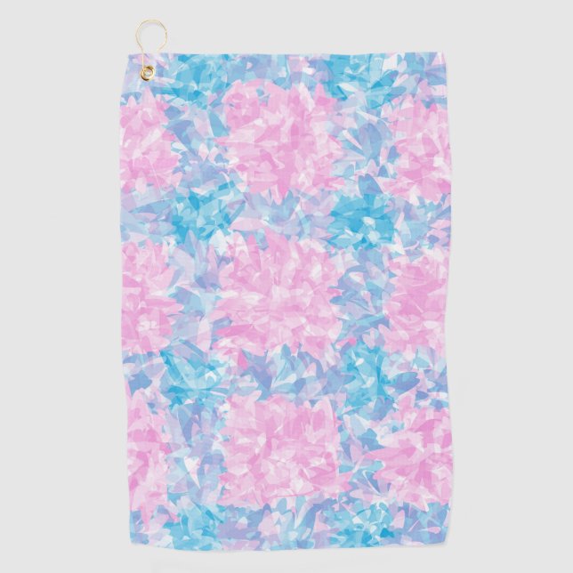 Pink Blue Abstract Seamless Pattern Golf Towel (Front)