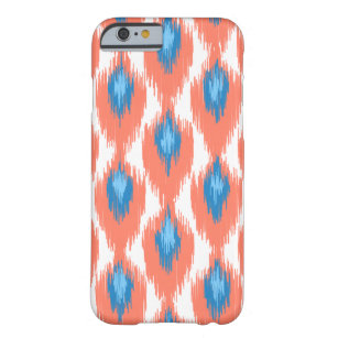 Pink Blue Abstract Tribal Ikat Diamond Pattern Barely There iPhone 6 Case