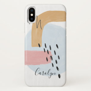 Pink Blue Abstract Watercolor Pattern iPhone X Case