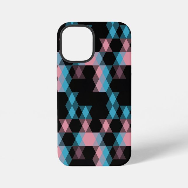 pink blue and black geometric iPhone case (Back)