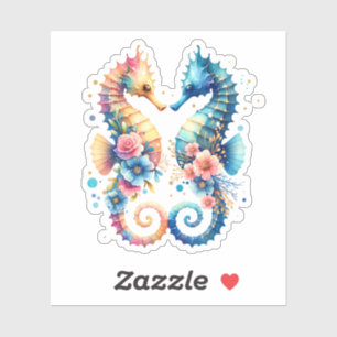 Pink, Blue and Gold Coastal Seahorse Beachy