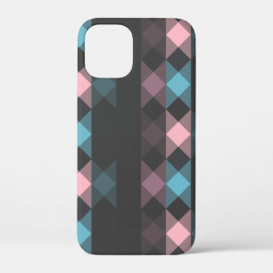 pink blue and gray geometric iPhone 12 mini case