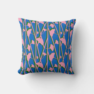Pink Blue and Green Floral Pillow
