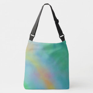 Pink Blue and Green Marble Clouds Crossbody Bag