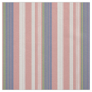 Pink, blue and olive vertical stripes. fabric