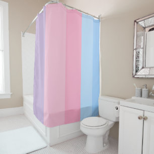 pink, blue and purple stripes shower curtain