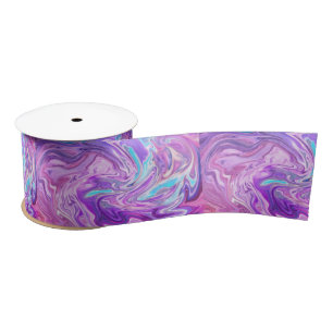 pink blue and purple swirls ribbon satin ribbon