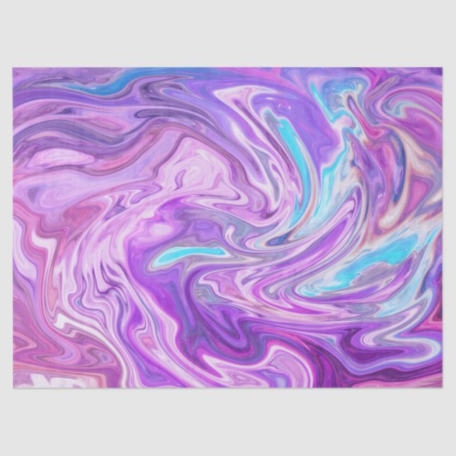 pink blue and purple swirls tissue paper (Front)