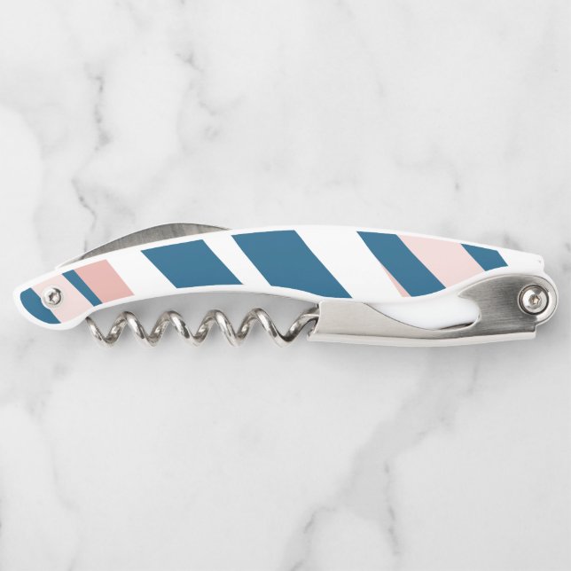 Pink Blue and White Abstract   Corkscrew (Back)
