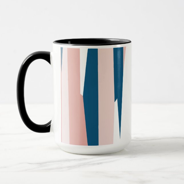 Pink Blue and White Abstract   Mug (Left)