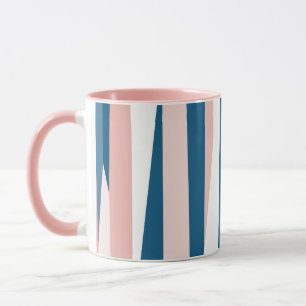 Pink Blue and White Abstract Mug