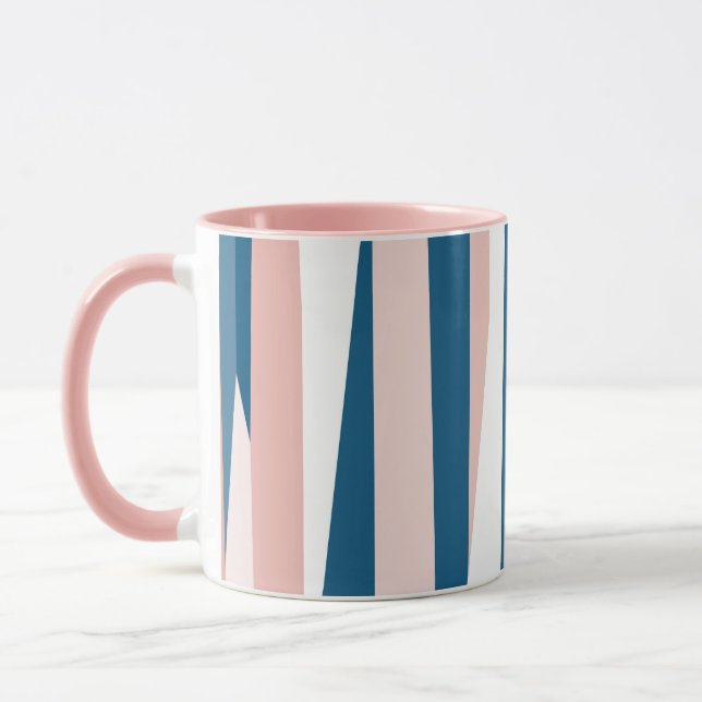 Pink Blue and White Abstract   Mug (Left)