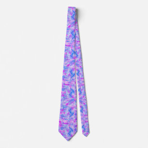 Pink Blue and White Abstract Tie
