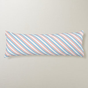 Pink, Blue and White Diagonal Stripe Body Cushion