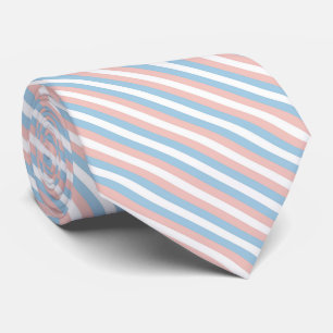Pink, Blue and White Diagonal Stripe Tie