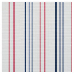 Pink blue and white stripes fabric