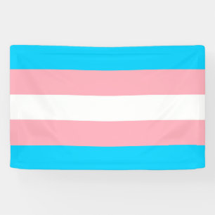 Pink, Blue and White Transgender Flag  Banner