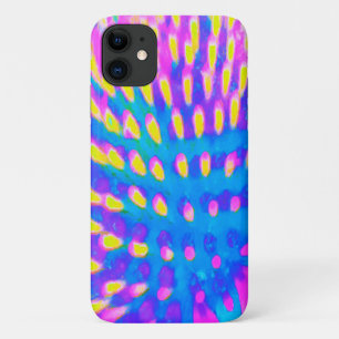 Pink, Blue and Yellow Abstract Coneflower iPhone 11 Case