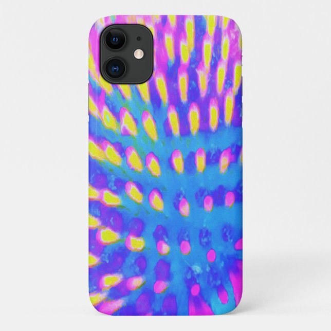 Pink, Blue and Yellow Abstract Coneflower Case-Mate iPhone Case (Back)