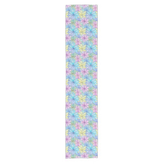 Pink Blue and Yellow Flowers Short Table Runner