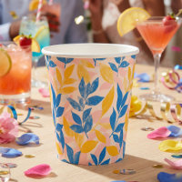 Pink, Blue, and Yellow Lithograph Floral Wedding