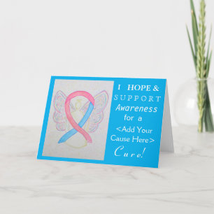 Pink & Blue Awareness Ribbon Custom Cause Cards